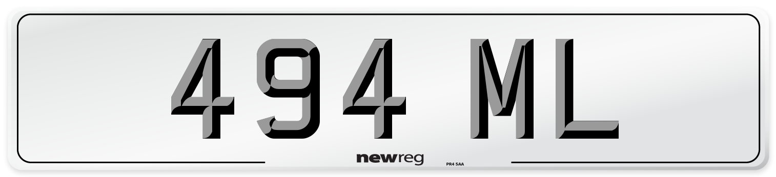 494 ML Number Plate from New Reg